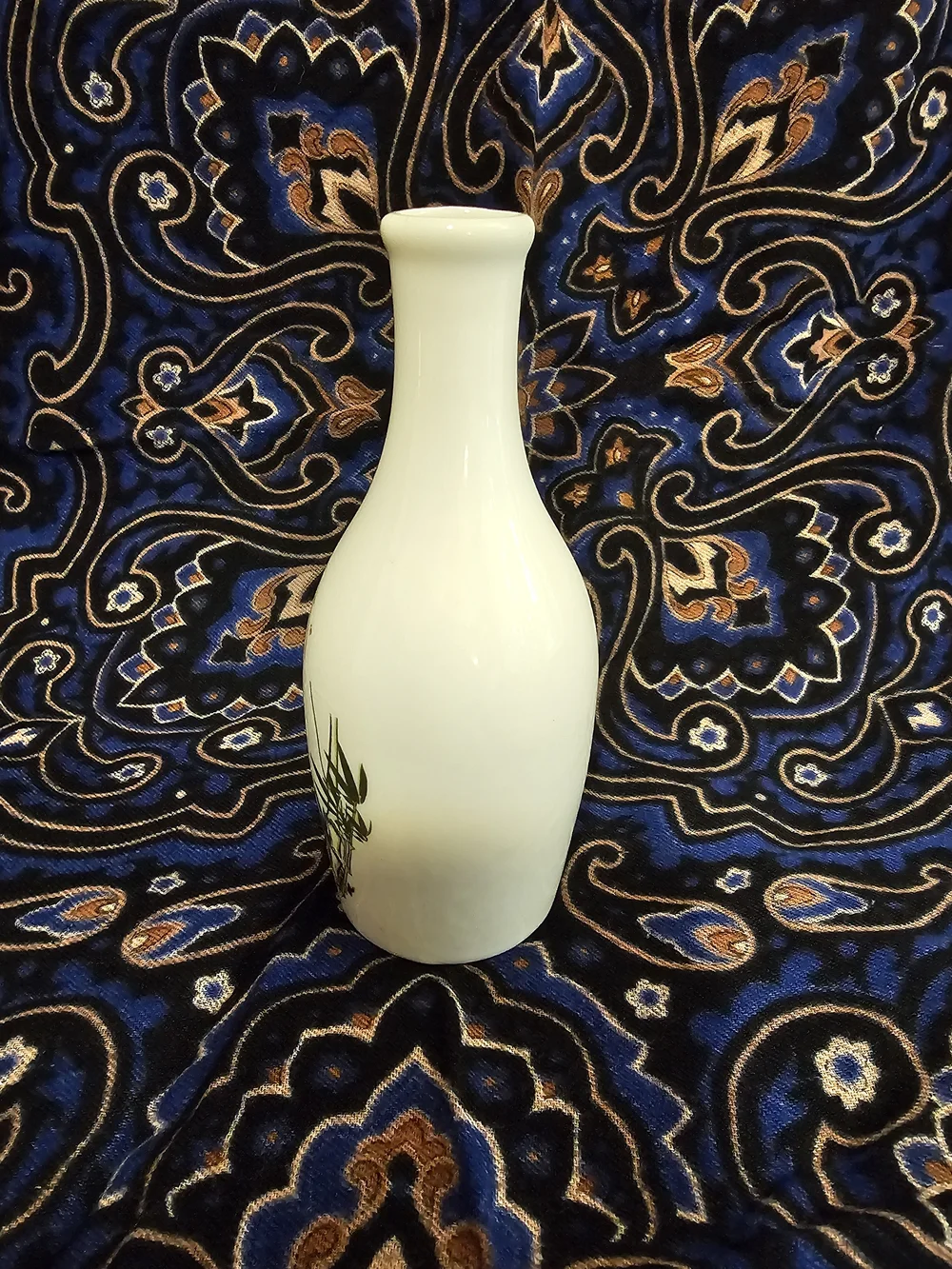 Vintage Chinese Bamboo Porcelain Bud Vase